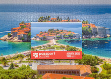 Load image into Gallery viewer, Passport Puzzles 1000 piece jigsaw puzzle Adriatic Oasis