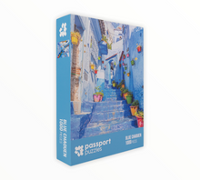 Load image into Gallery viewer, Passport Puzzles 1000 piece jigsaw puzzle Blue Chaouen
