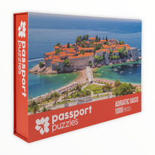 Load image into Gallery viewer, Passport Puzzles 1000 piece jigsaw puzzle Adriatic Oasis