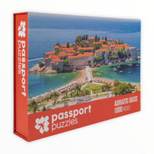 Load image into Gallery viewer, Passport Puzzles 1000 piece jigsaw puzzle Adriatic Oasis
