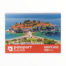 Load image into Gallery viewer, Passport Puzzles 1000 piece jigsaw puzzle Adriatic Oasis