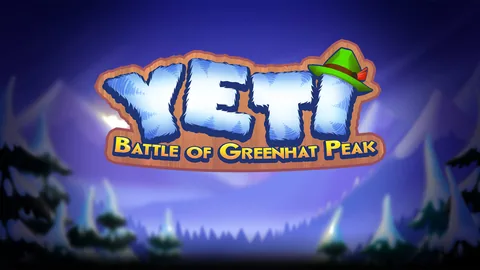 Yeti Battle of Greenhat Peak için özgün tanıtım görseli: slot oyunu düzenini soyut geometrik desenle gösterir.